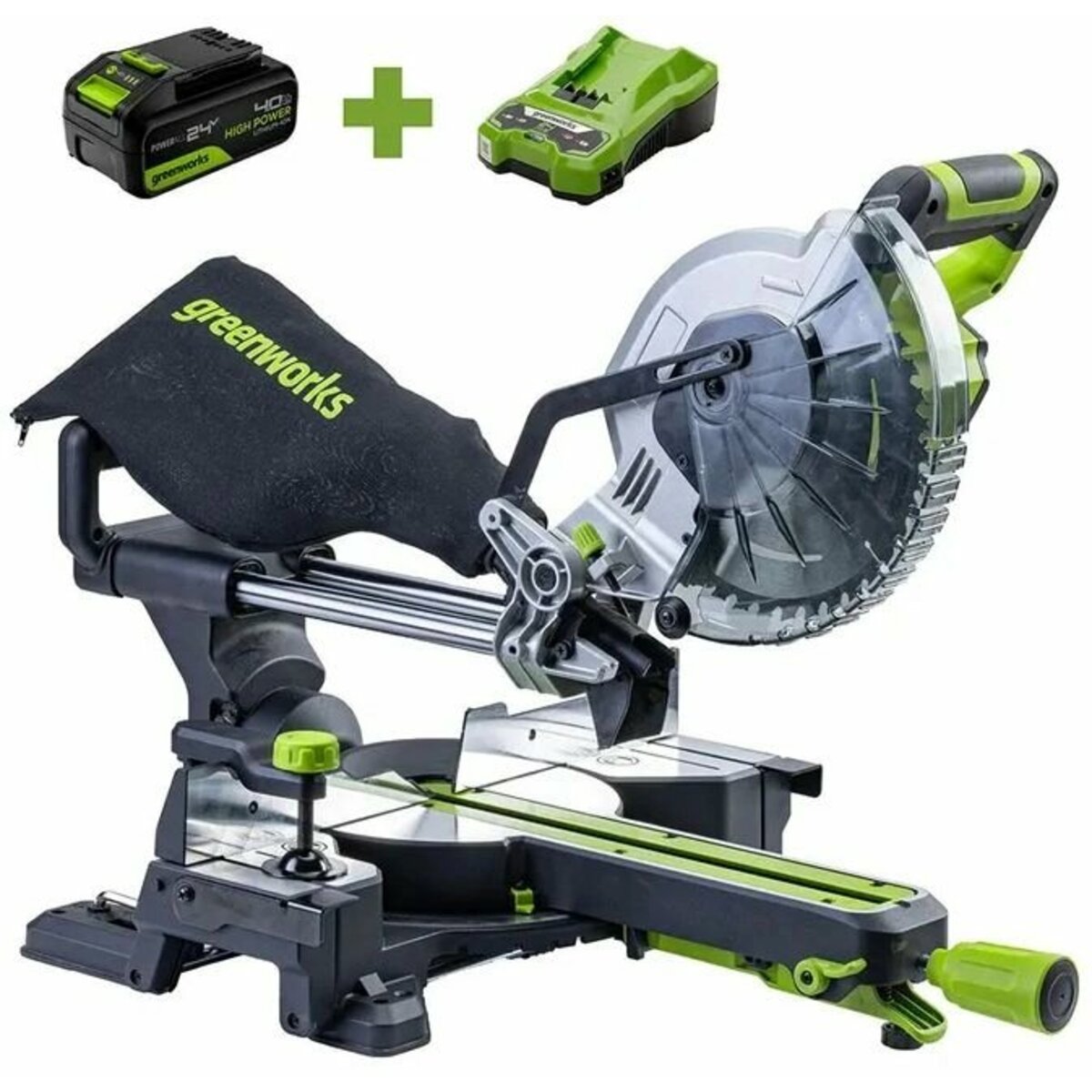 Торцовочная пила Greenworks GD24MS216 (Цвет: Green)