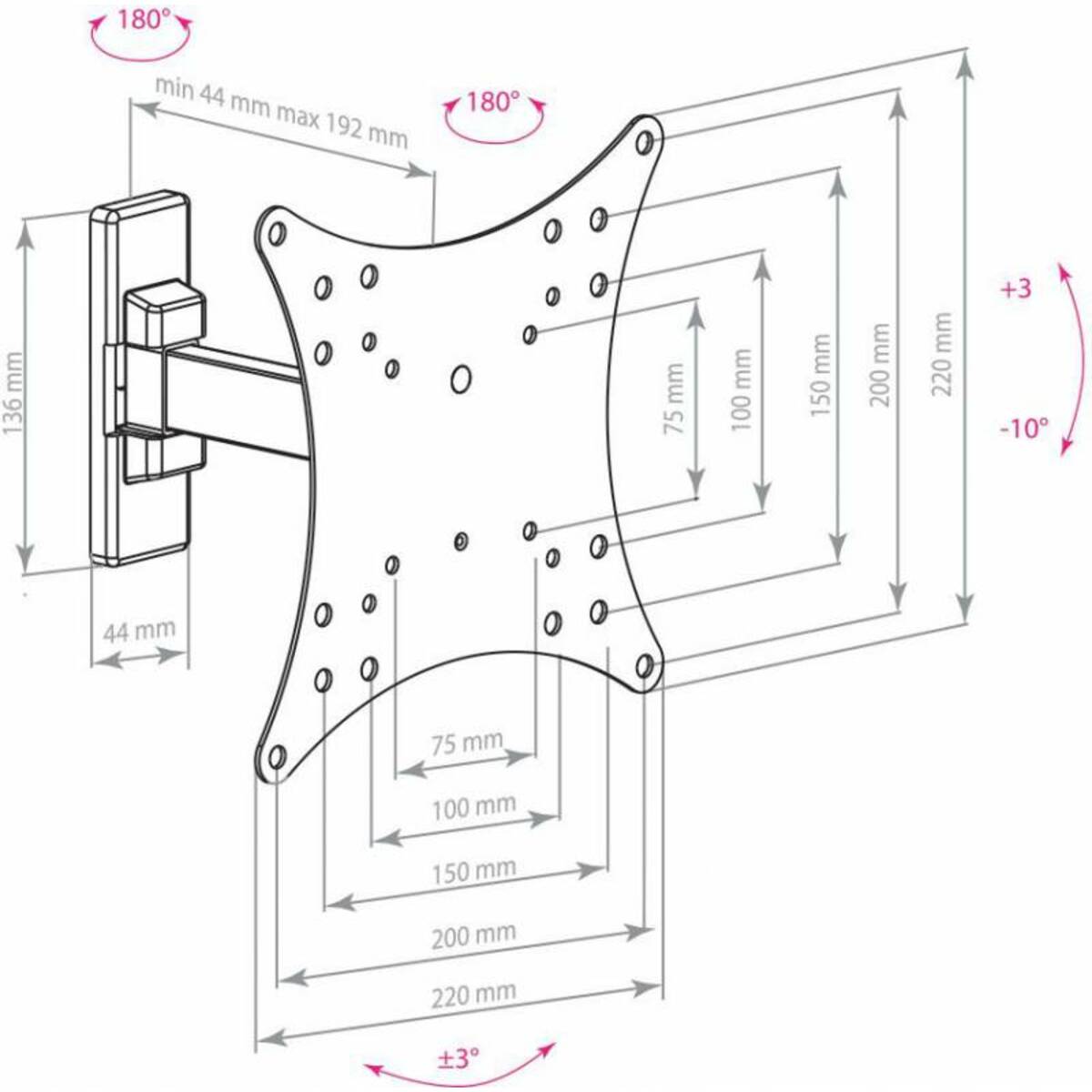 Кронштейн настенный Arm Media Mars-03 (Цвет: Black)