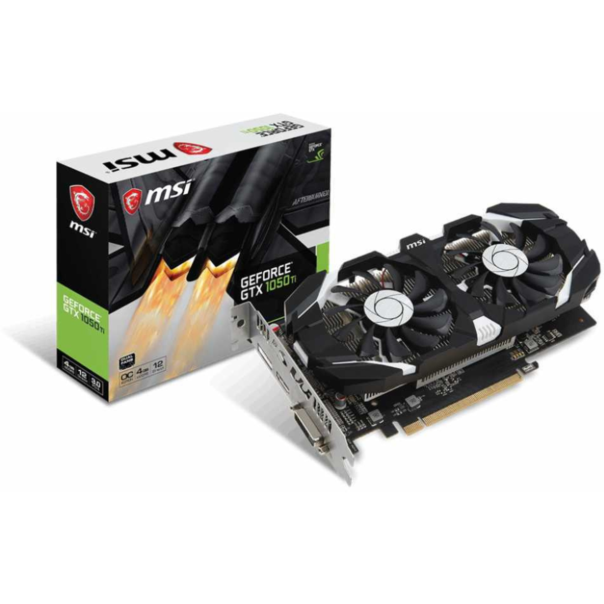 Видеокарта MSI PCI-E GTX 1050 Ti 4GT OCV1 nVidia GeForce GTX 1050TI 4096Mb 128bit GDDR5 1341 / 7008 DVIx1 / HDMIx1 / DPx1 / HDCP Ret