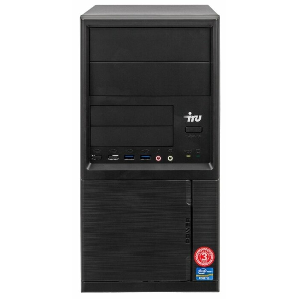 ПК IRU Office 313 MT i3 9100F (3.6) / 8Gb / SSD240Gb / GT710 1Gb / Windows 10 Home Single Language 64 / GbitEth / 400W / черный