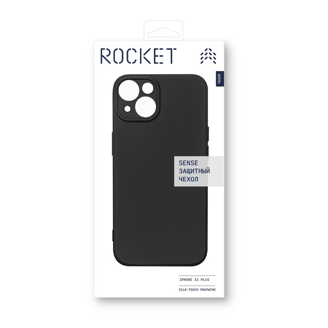 Чехол-накладка Rocket Sense Case Soft Touch для смартфона Apple iPhone 15 Plus, черный
