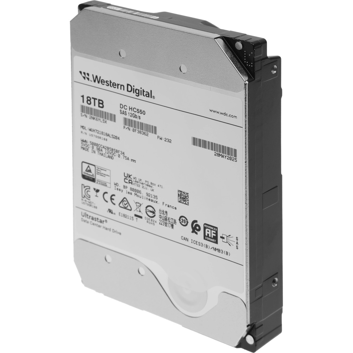 Жесткий диск WD SAS 3.0 18TB 0F38362 WUH721818AL5204