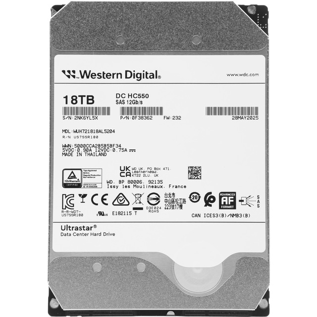 Жесткий диск WD SAS 3.0 18TB 0F38362 WUH721818AL5204