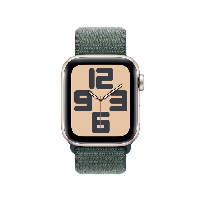 Умные часы Apple Watch SE (2024) 40mm Aluminum Case with Sport Loop (Цвет: Starlight/Lake Green)