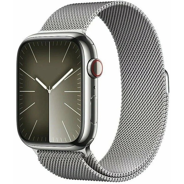 Умные часы Apple Watch Series 9 41mm Cellular Stainless Steel Case with Milanese Loop (Цвет: Silver)