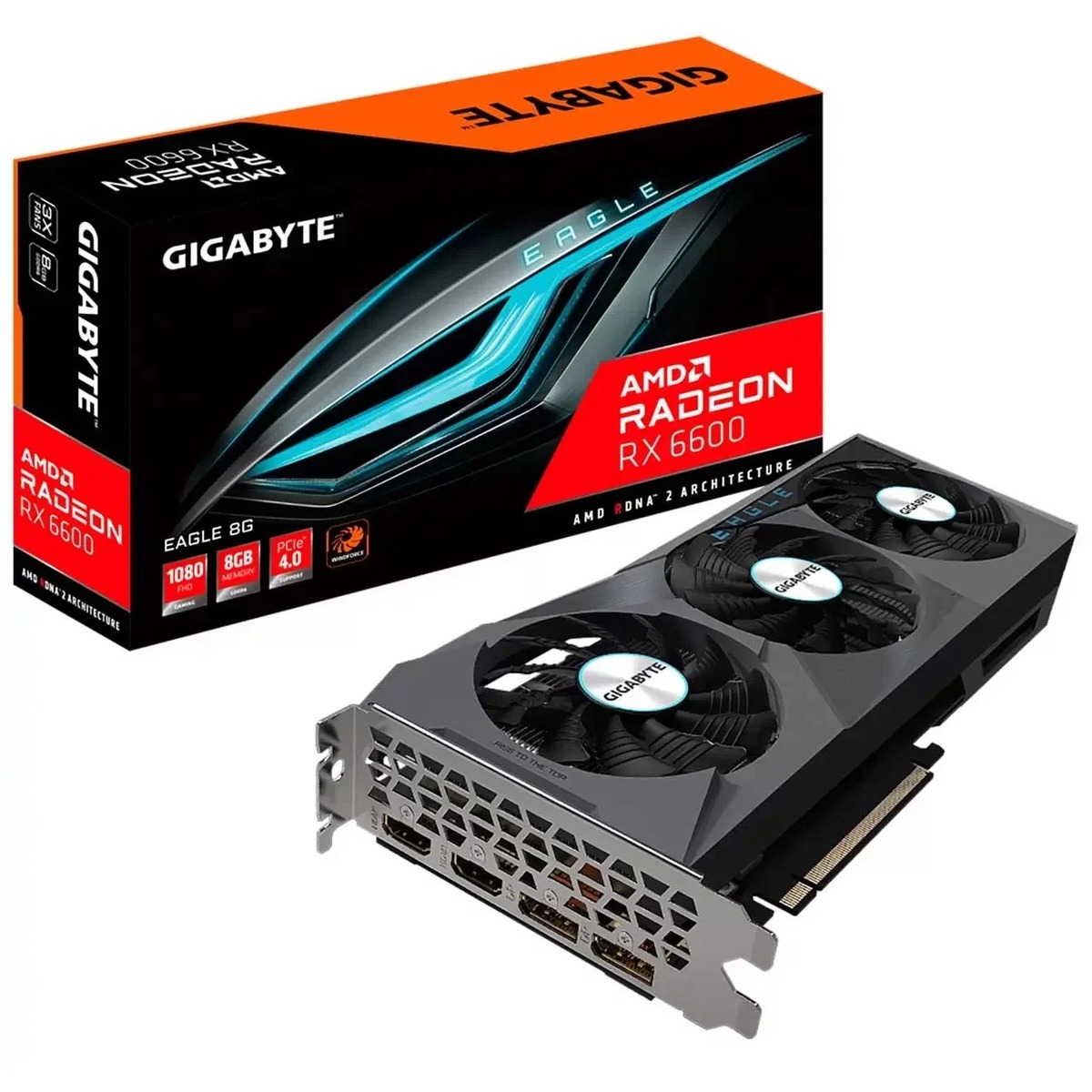 Видеокарта GIGABYTE Radeon RX 6600 EAGLE 8G (GV-R66EAGLE-8GD)