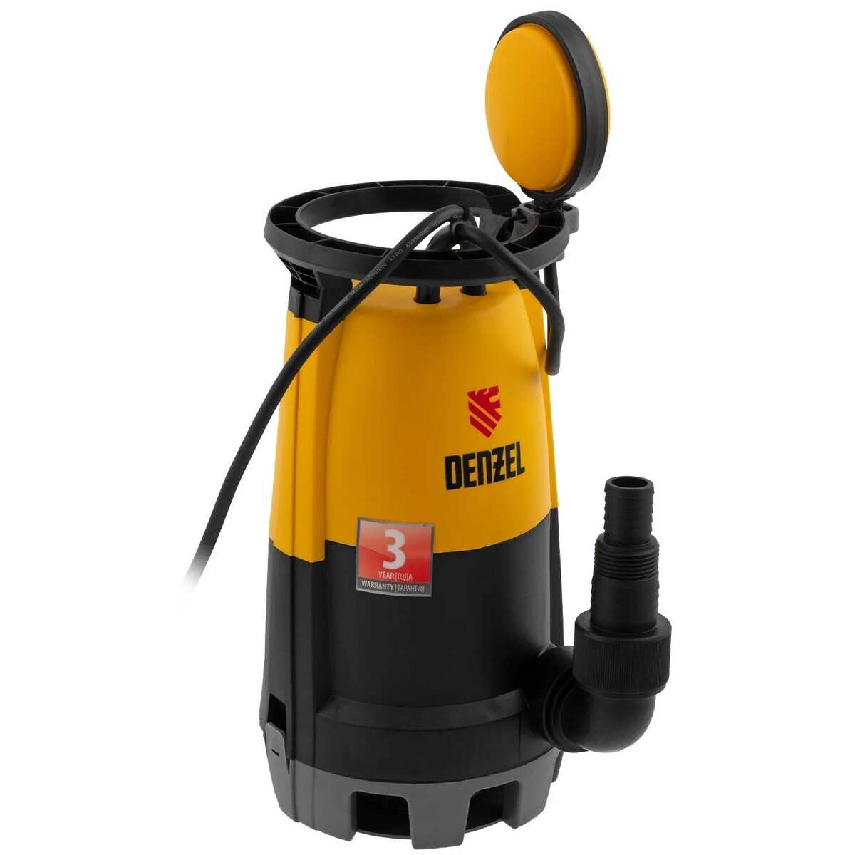 Садовый насос дренажный Denzel DP-600S (Цвет: Yellow/Black)