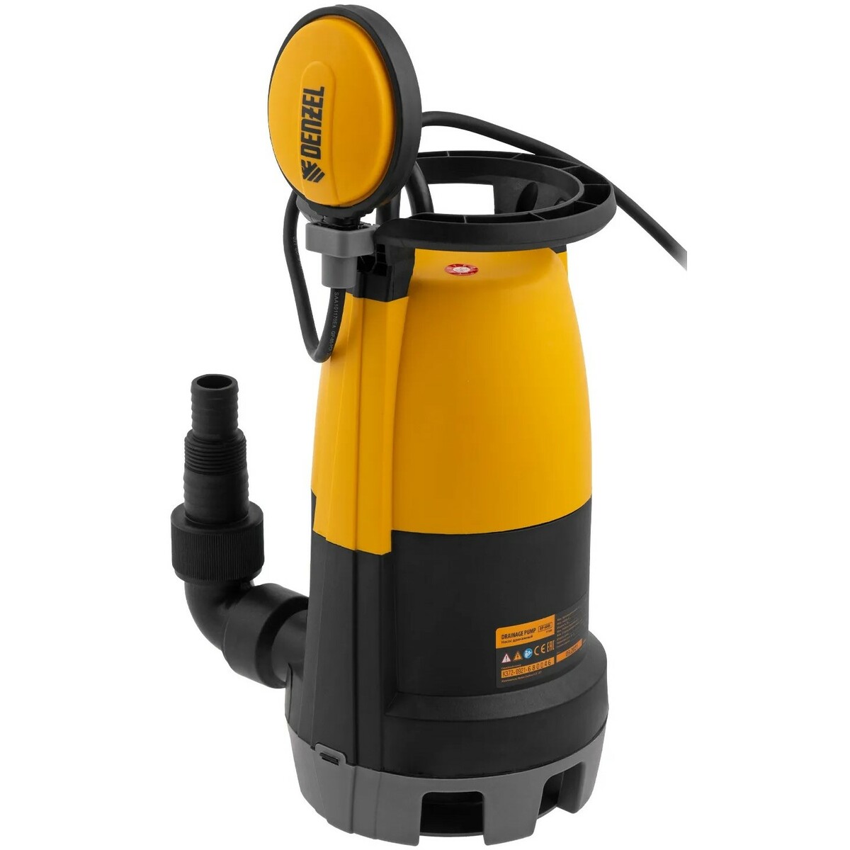 Садовый насос дренажный Denzel DP-600S (Цвет: Yellow/Black)