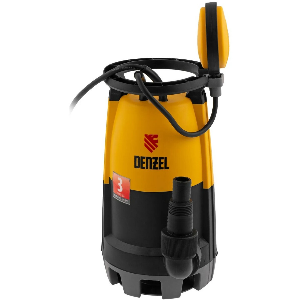 Садовый насос дренажный Denzel DP-600S (Цвет: Yellow/Black)