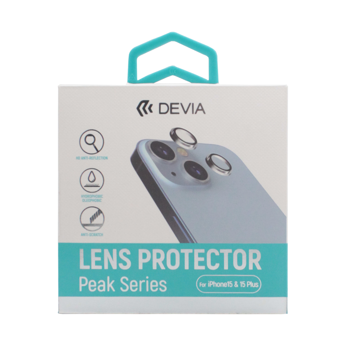 Защитное стекло для камеры Devia Peak Series Lens Protector для iPhone 15/15 Plus (Цвет: Titanium)