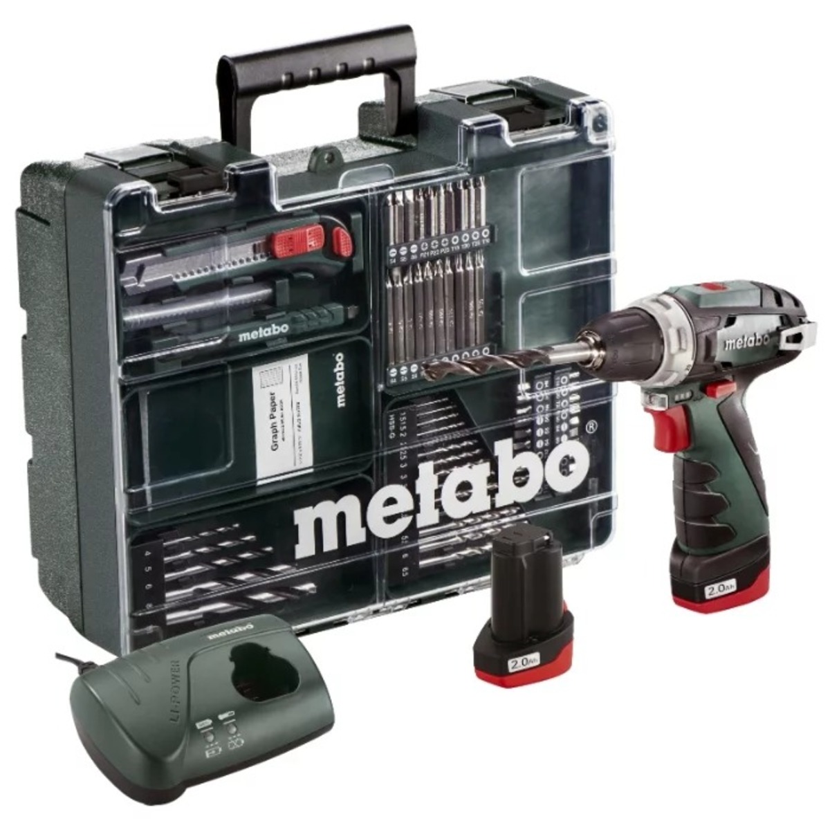 Дрель-шуруповерт Metabo PowerMaxx BS Basic SET (Цвет: Green)