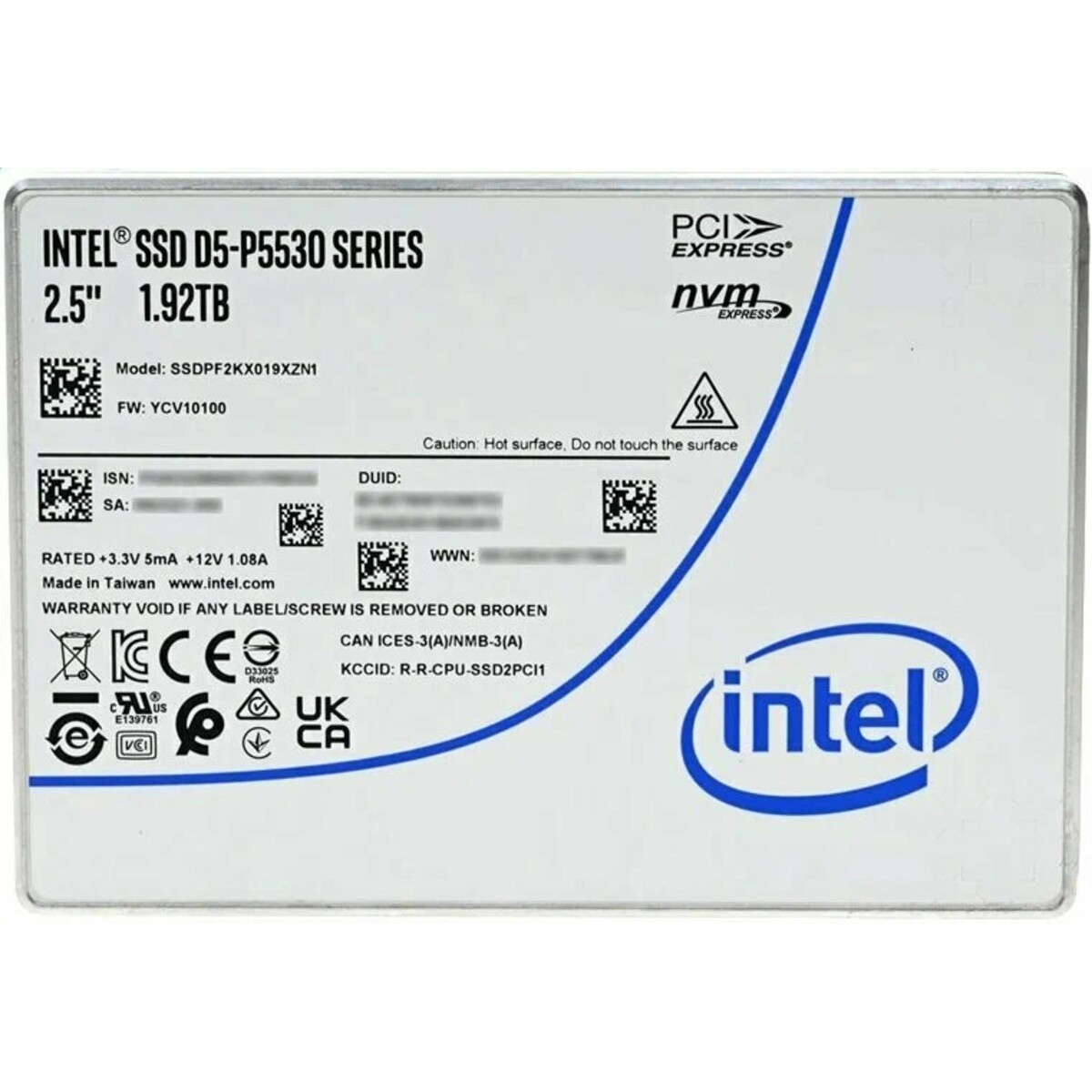 Накопитель SSD Intel PCI-E 4.0x4 1.92TB SSDPF2KX019XZN1