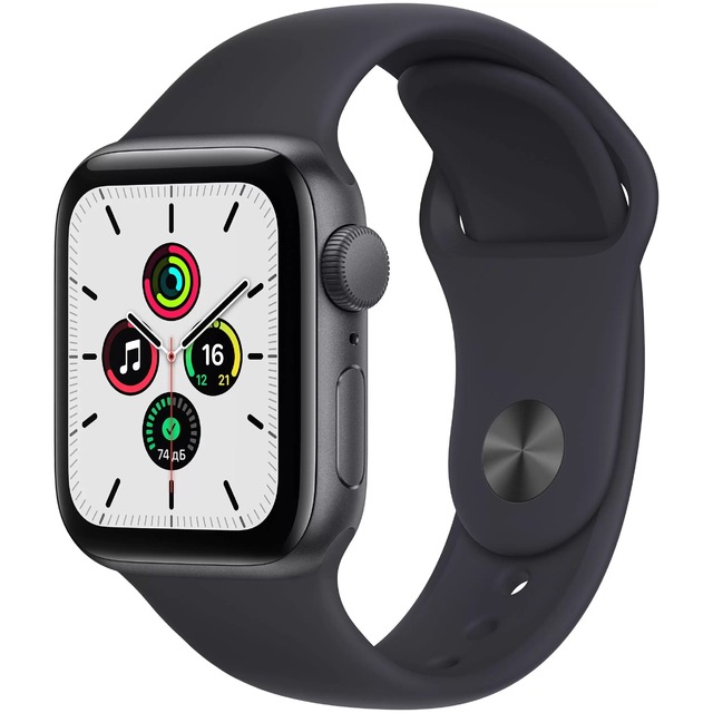 Apple Watch SE 44mm Cellular Aluminum Case with Sport Band (Цвет: Space Gray / Midnight)