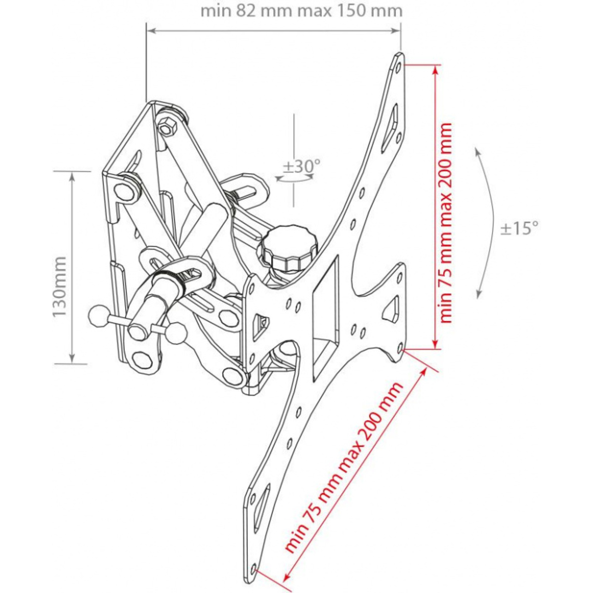 Кронштейн настенный Arm Media LCD-301 (Цвет: Black)