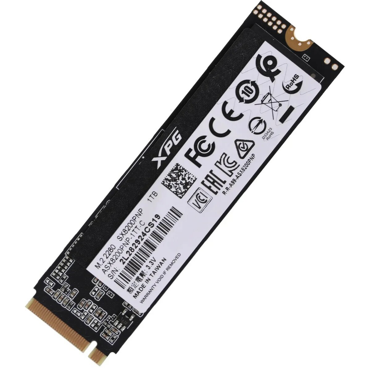 Накопитель SSD A-Data PCI-E 3.0 x4 1Tb ASX8200PNP-1TT-C XPG SX8200 Pro
