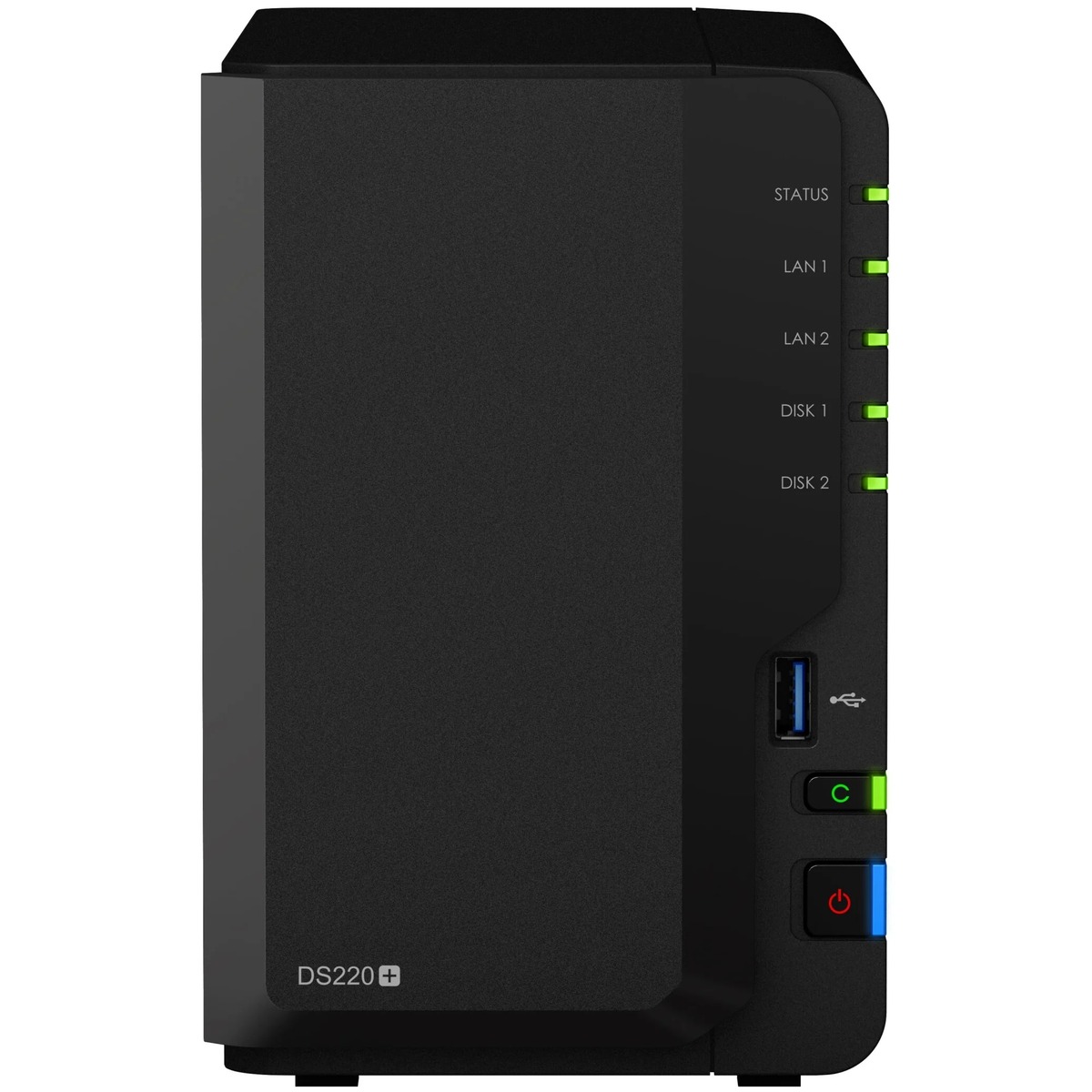 Сетевой накопитель (NAS) Synology DS220+ (Цвет: Black)