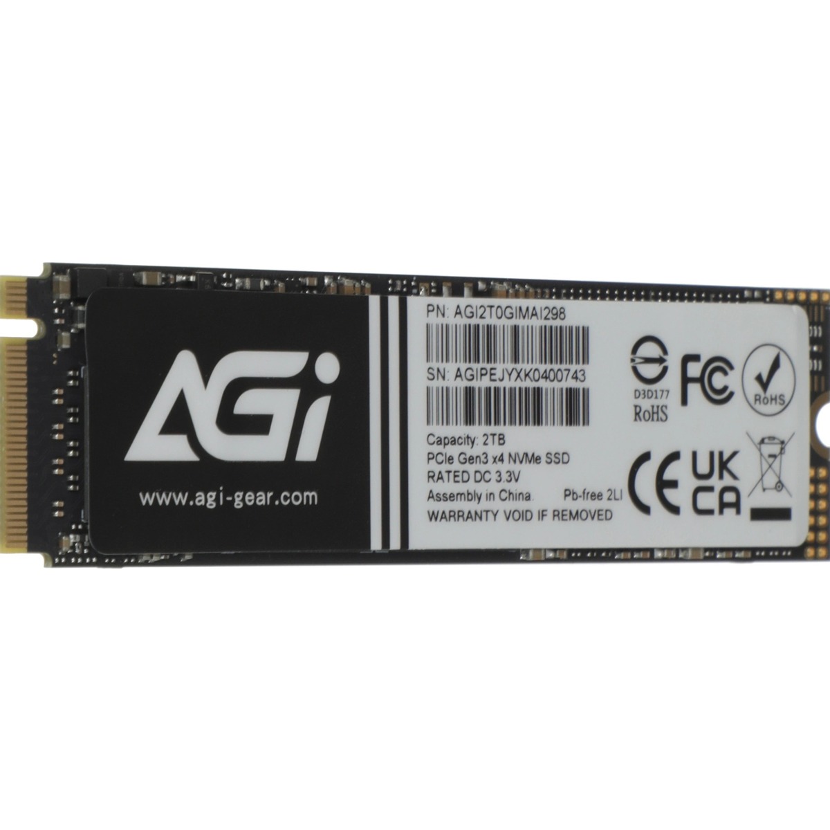 Накопитель SSD AGi PCIe 3.0 x4 2TB AGI2T0GIMAI298-CB