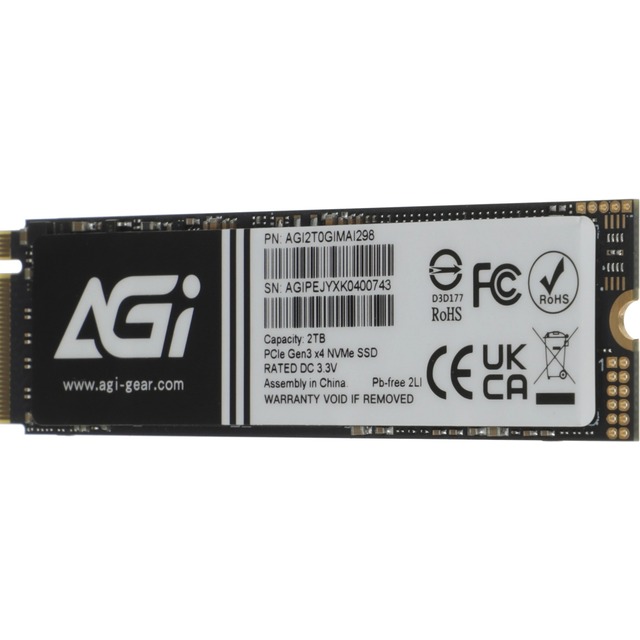 Накопитель SSD AGi PCIe 3.0 x4 2TB AGI2T0GIMAI298-CB Накопитель SSD AGi PCIe 3.0 x4 2TB AGI2T0GIMAI298-CB