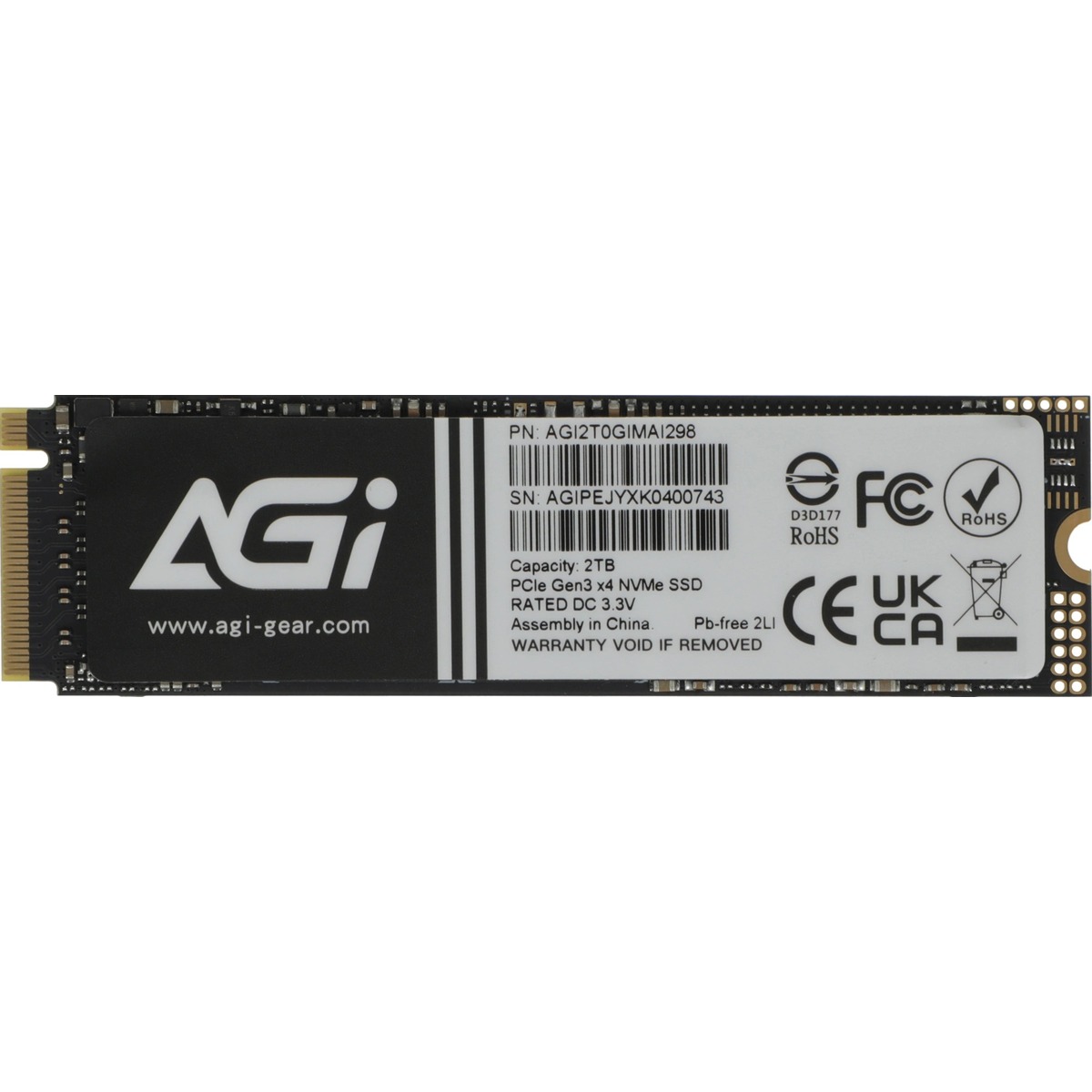 Накопитель SSD AGi PCIe 3.0 x4 2TB AGI2T0GIMAI298-CB