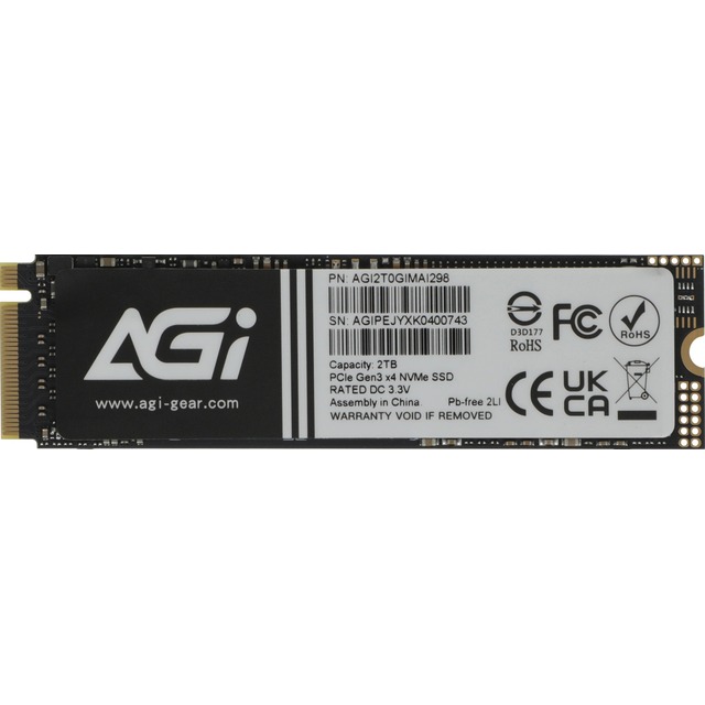 Накопитель SSD AGi PCIe 3.0 x4 2TB AGI2T0GIMAI298-CB Накопитель SSD AGi PCIe 3.0 x4 2TB AGI2T0GIMAI298-CB