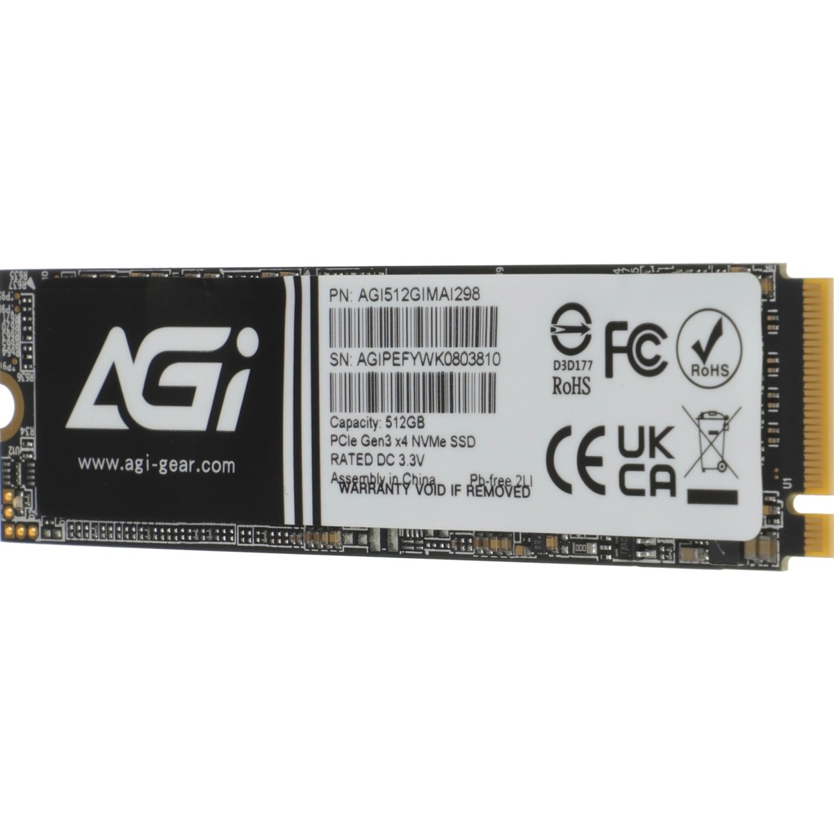 Накопитель SSD AGi PCIe 3.0 x4 512GB AGI512GIMAI298-CB