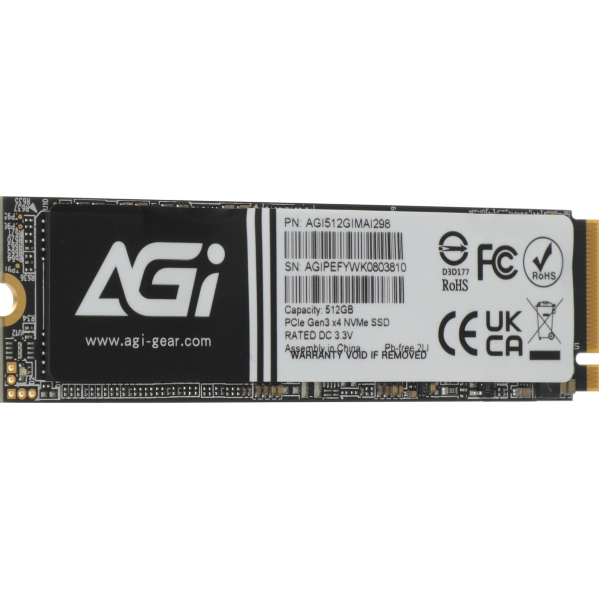 Накопитель SSD AGi PCIe 3.0 x4 512GB AGI512GIMAI298-CB