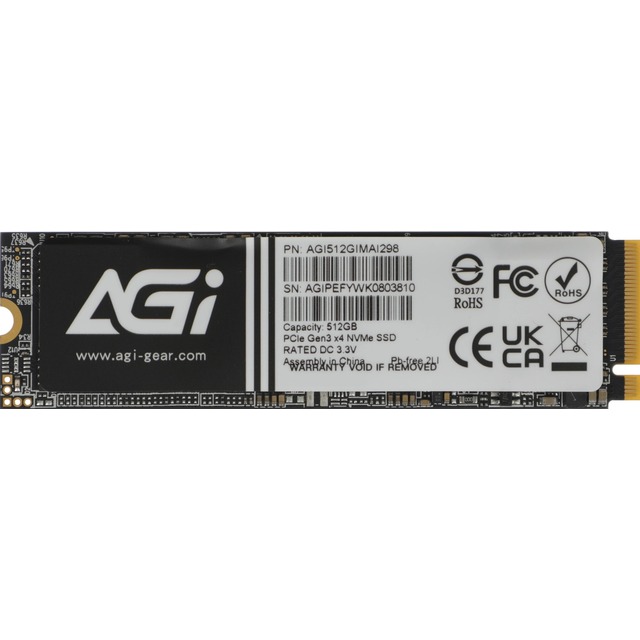 Накопитель SSD AGi PCIe 3.0 x4 512GB AGI512GIMAI298-CB Накопитель SSD AGi PCIe 3.0 x4 512GB AGI512GIMAI298-CB