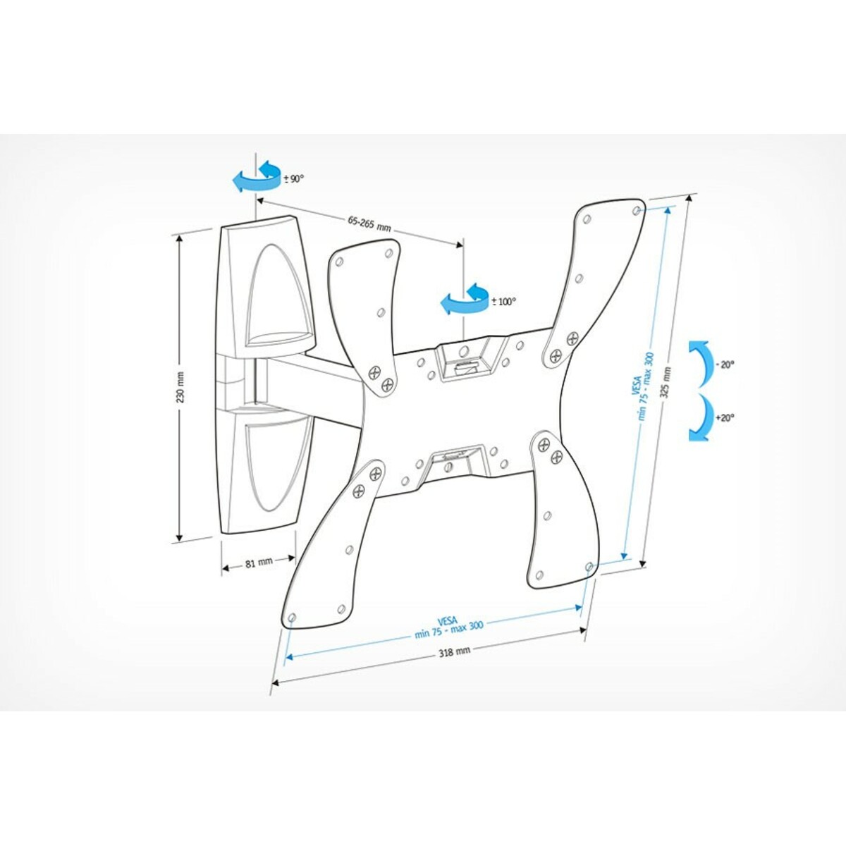 Кронштейн для телевизора Holder LCDS-5020 (Цвет: Black)