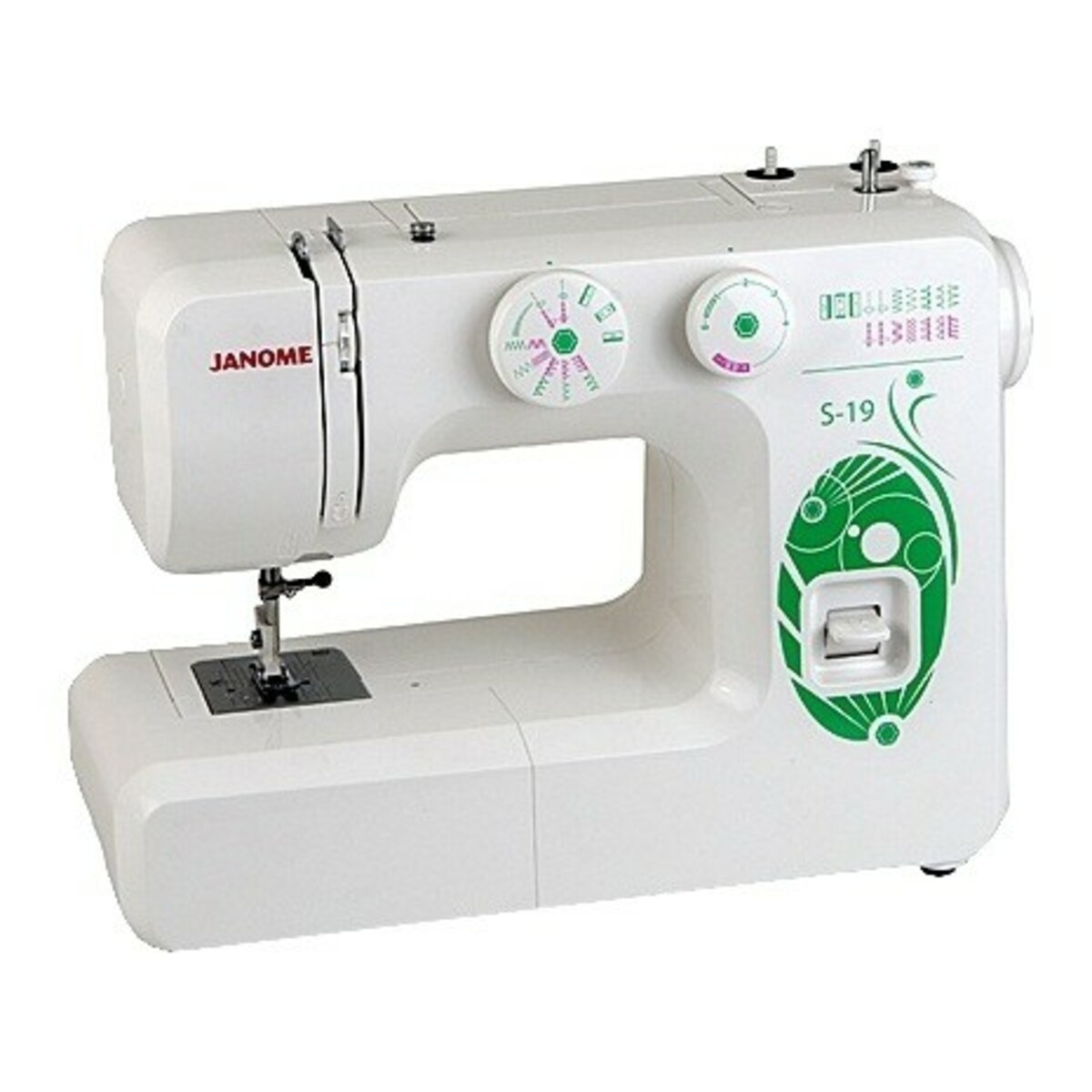 Швейная машина Janome S-19 (Цвет: White/Green)