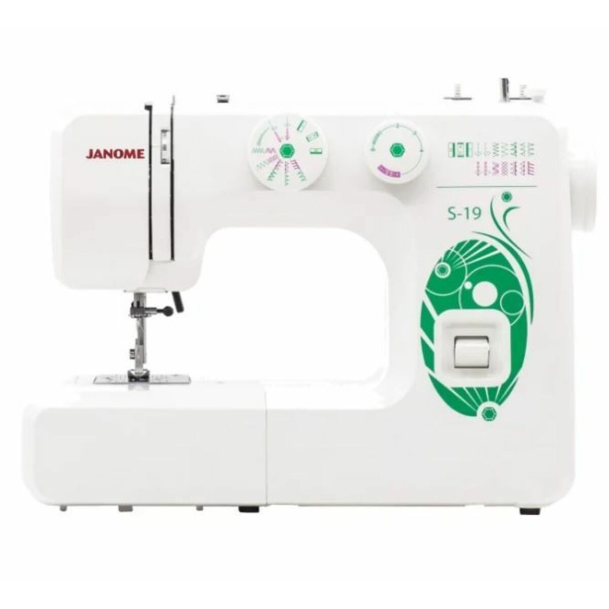 Швейная машина Janome S-19 (Цвет: White/Green)