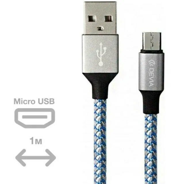 Кабель Devia Tube Cable USB to MicroUSB 1m, черный
