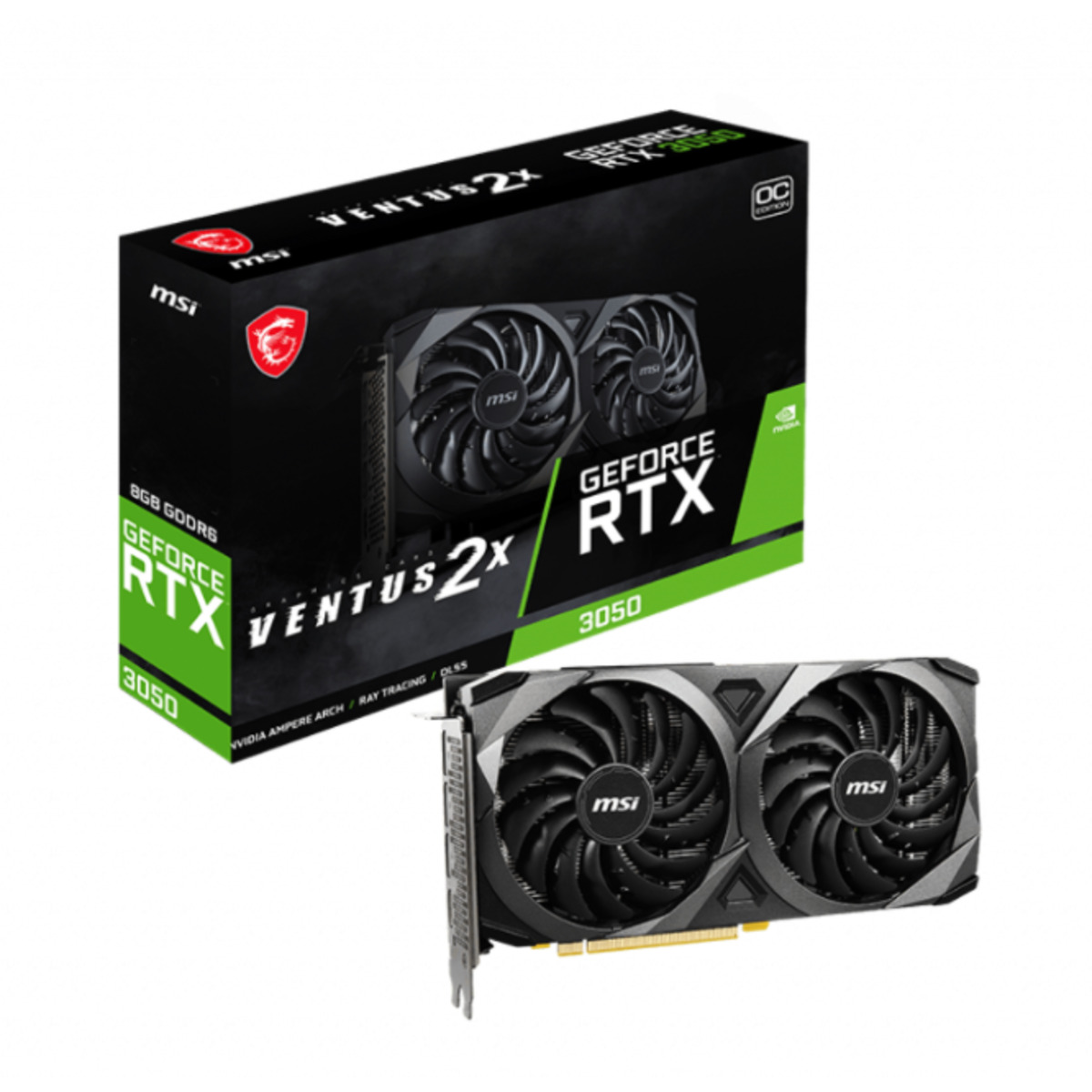 Видеокарта MSI PCI-E nVidia GeForce RTX 3050 VENTUS 2X 8G OC