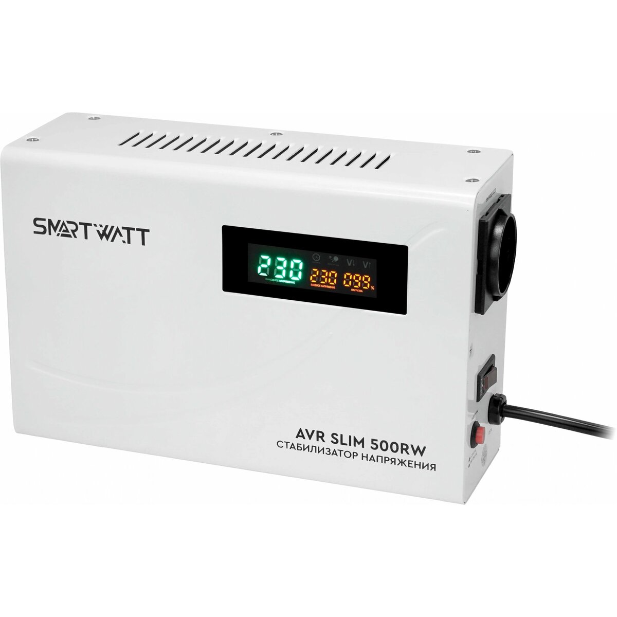 Стабилизатор напряжения Smartwatt AVR Slim 500RW, белый