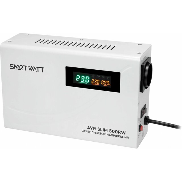 Стабилизатор напряжения Smartwatt AVR Slim 500RW, белый