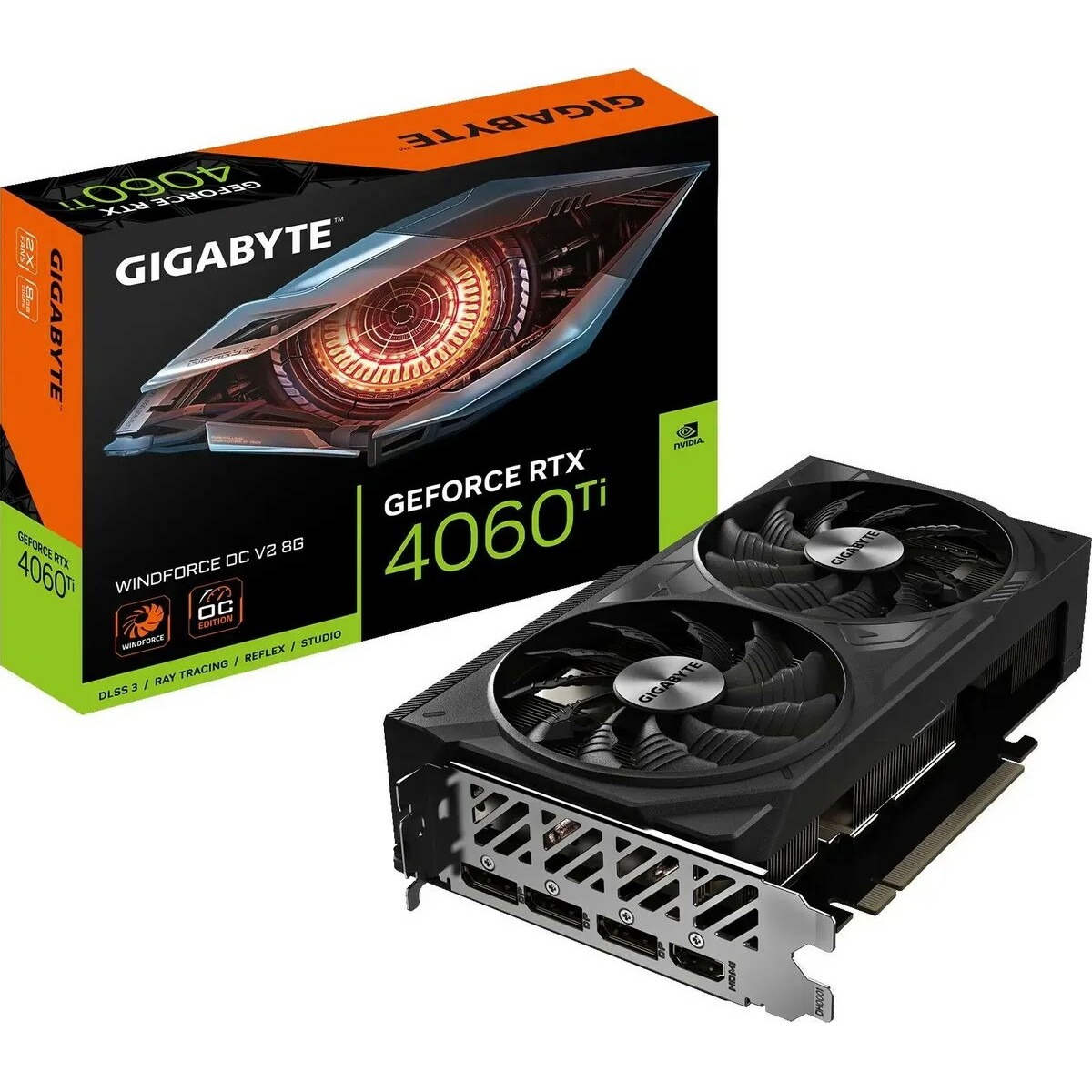 Видеокарта GIGABYTE GeForce RTX 4060 Ti WINDFORCE OC V2 8G (GV-N406TWF2OCV2-8GD)