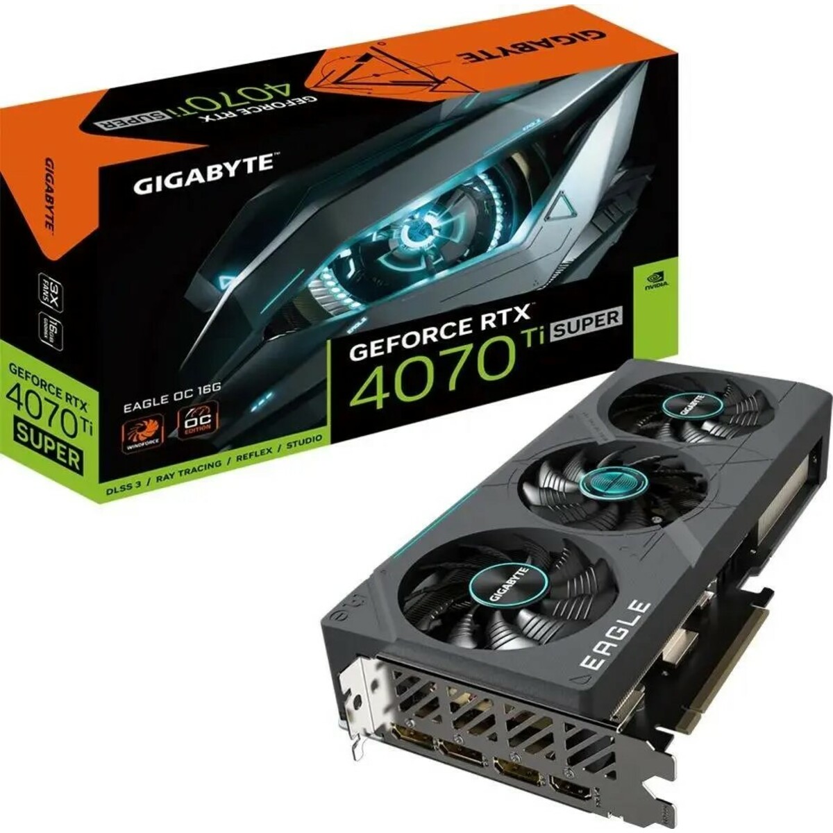 Видеокарта GIGABYTE GeForce RTX 4070 Ti Super EAGLE OC 16G (GV-N407TSEAGLE OC-16GD)