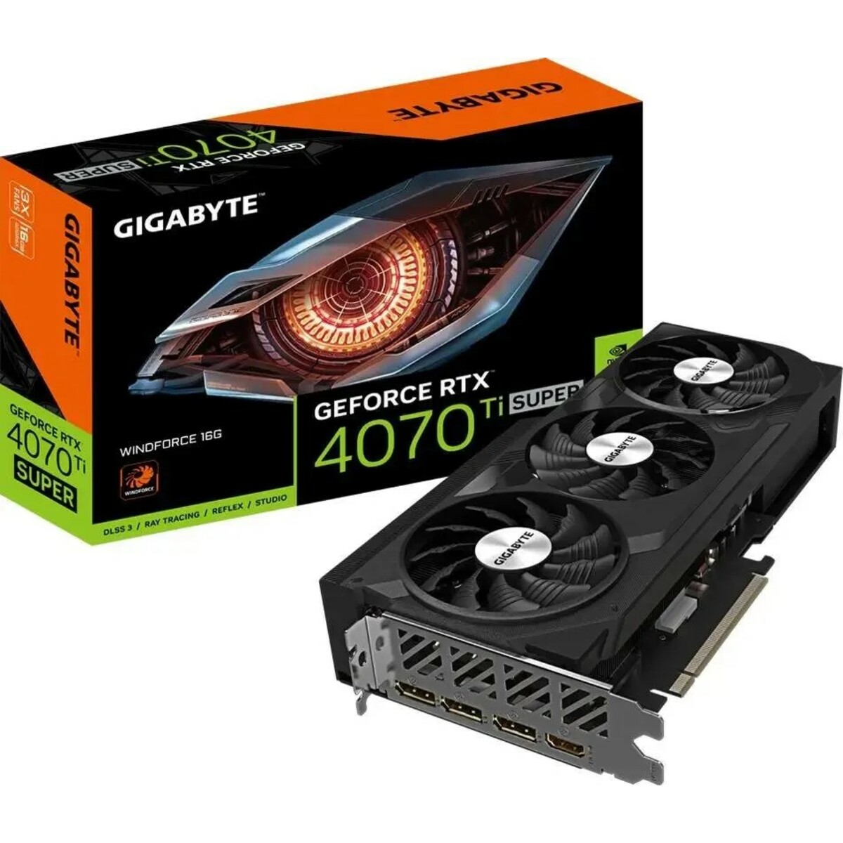 Видеокарта Gigabyte GeForce RTX 4070TI Super WINDFORCE 16G (GV-N407TSWF3-16GD)