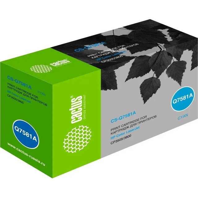Картридж Cactus CS-Q7581A (Цвет: Cyan) Картридж Cactus CS-Q7581A (Цвет: Cyan)