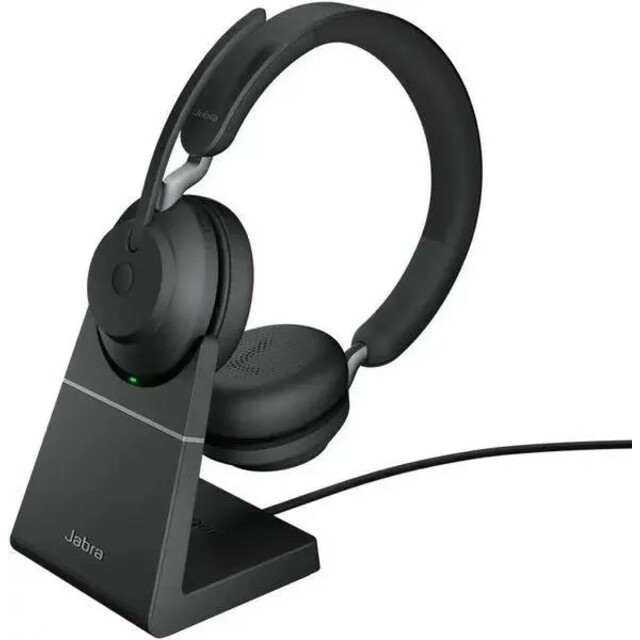 Компьютерная гарнитура Jabra Evolve2 65, Link380a MS Stereo Stand Black, черный  Компьютерная гарнитура Jabra Evolve2 65, Link380a MS Stereo Stand Black, черный