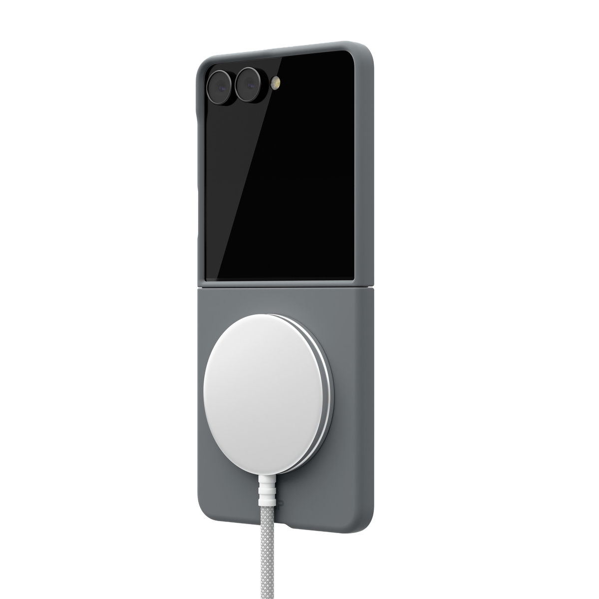 Чехол-накладка VLP Flex Case с MagSafe для Samsung Galaxy Z Flip 8, графитовый