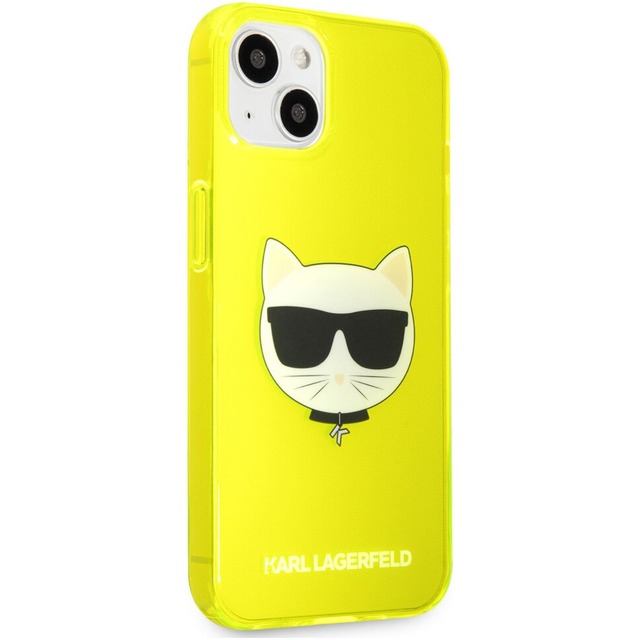Чехол-накладка KarlLagerfeld TPU FLUO Case Choupette's для смартфона Apple iPhone 13 (Цвет: Yellow)