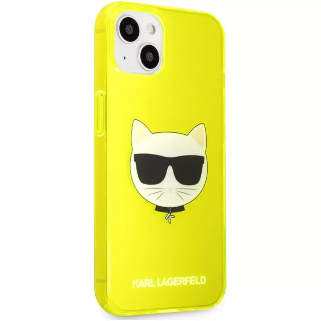 Чехол-накладка KarlLagerfeld TPU FLUO Case Choupette's для смартфона Apple iPhone 13 (Цвет: Yellow)