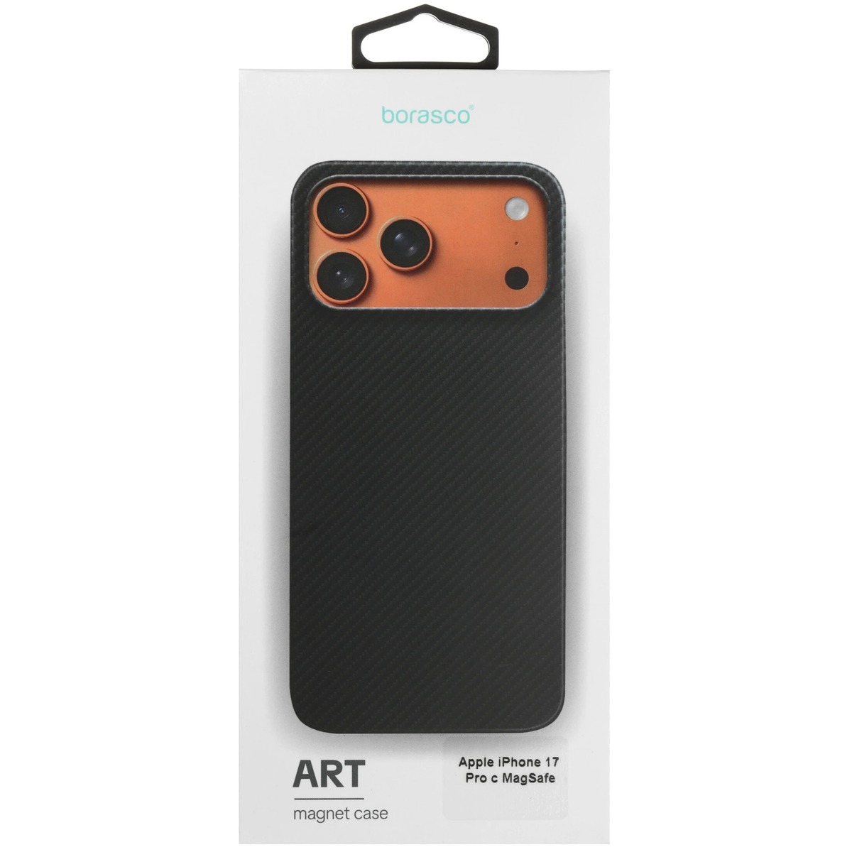Чехол Borasco Art Case для Apple iPhone 17 Pro Max c MagSafe (Цвет: Черный карбон)