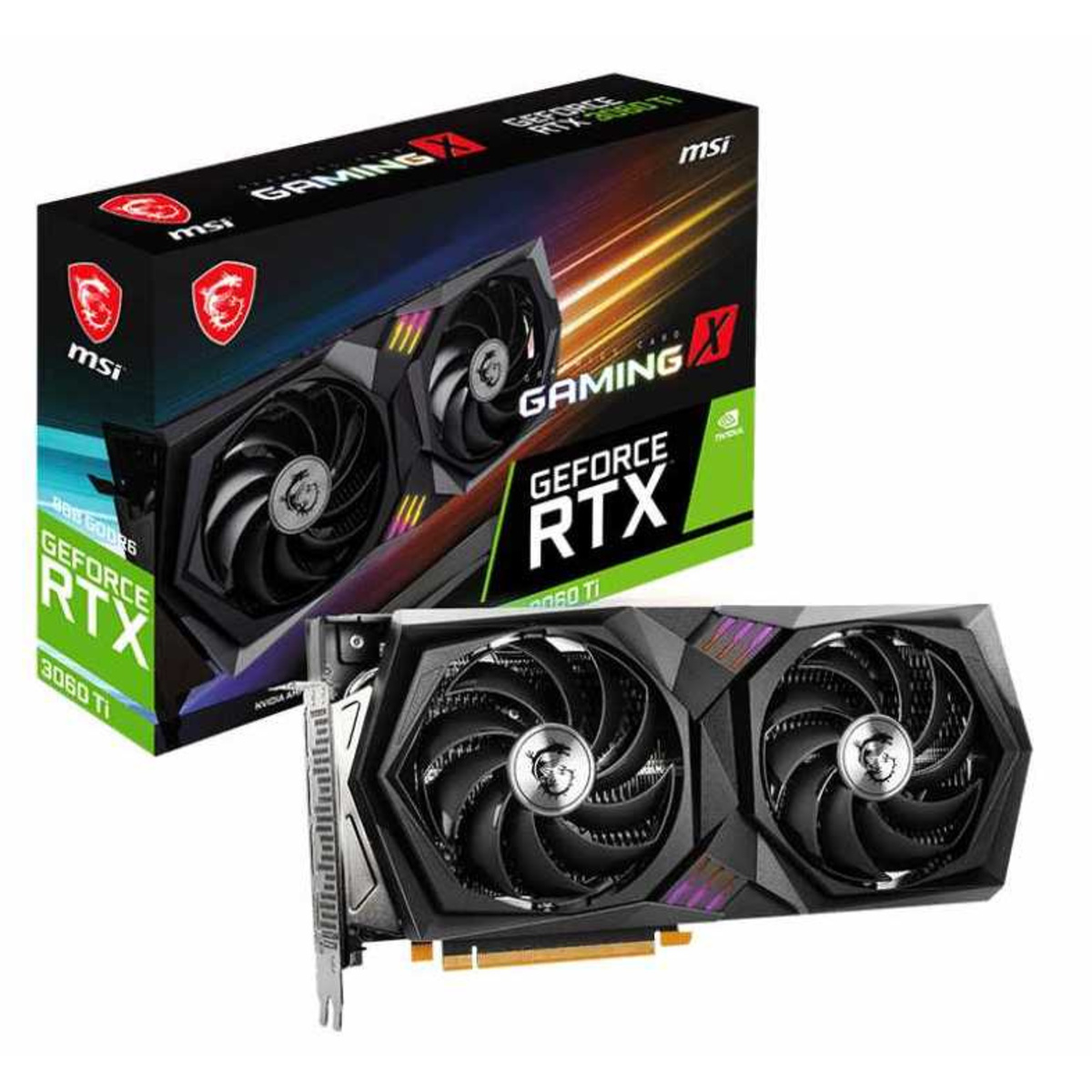 Видеокарта MSI PCI-E 4.0 RTX 3060 Ti GAMING X 8G LHR NVIDIA GeForce RTX 3060Ti 8192Mb 256 GDDR6 1770 / 14000 / HDMIx1 / DPx3 / HDCP Ret