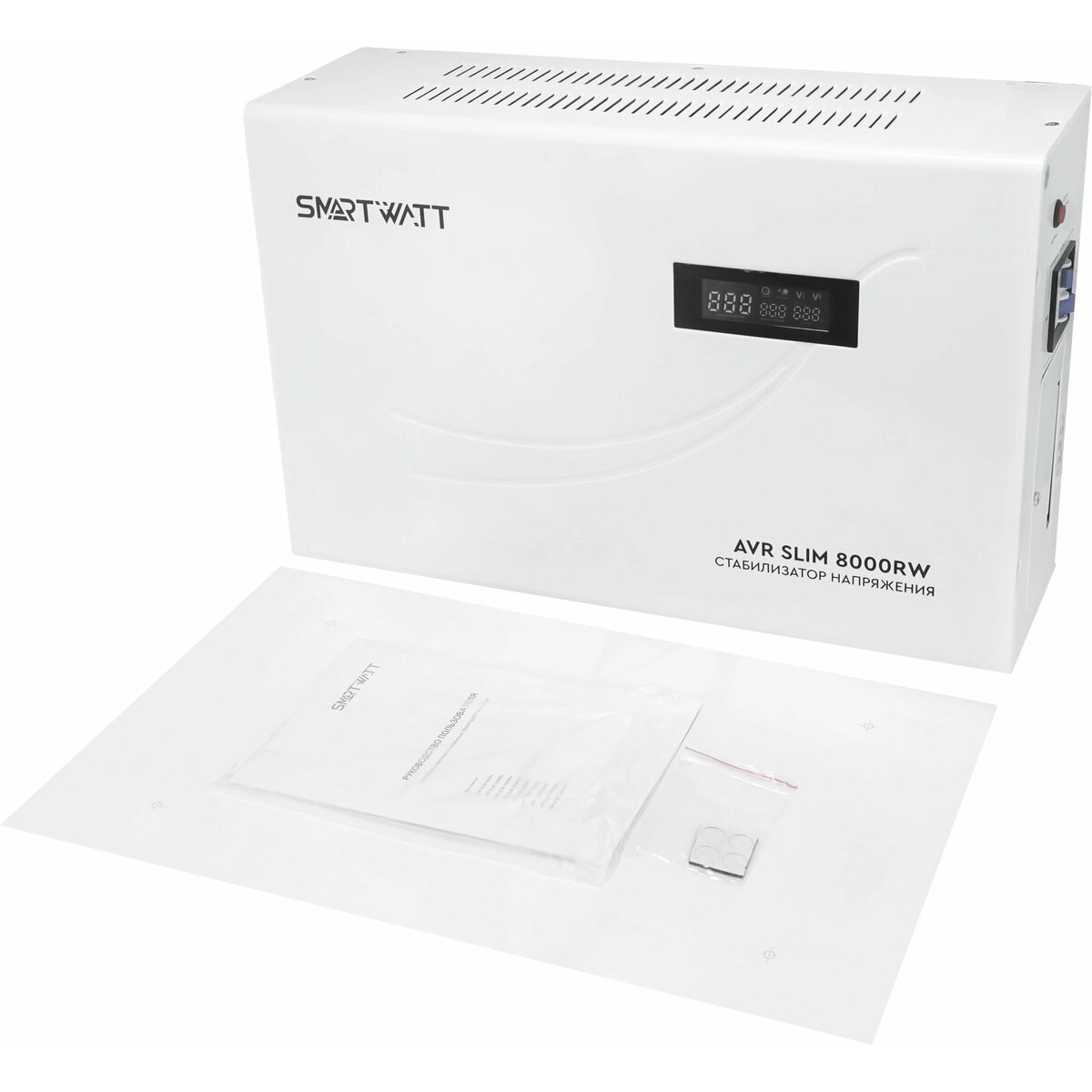 Стабилизатор напряжения Smartwatt AVR Slim 8000RW, белый