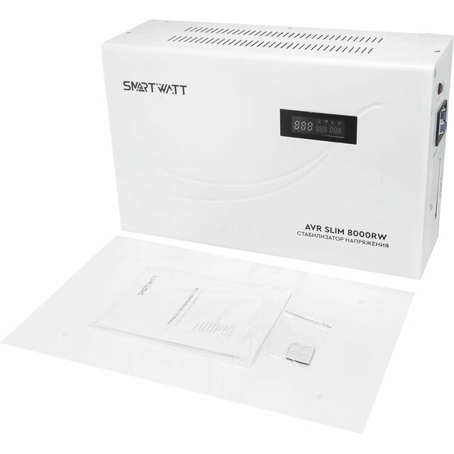 Стабилизатор напряжения Smartwatt AVR Slim 8000RW, белый