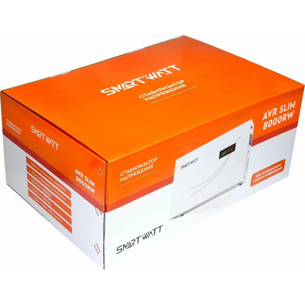 Стабилизатор напряжения Smartwatt AVR Slim 8000RW, белый