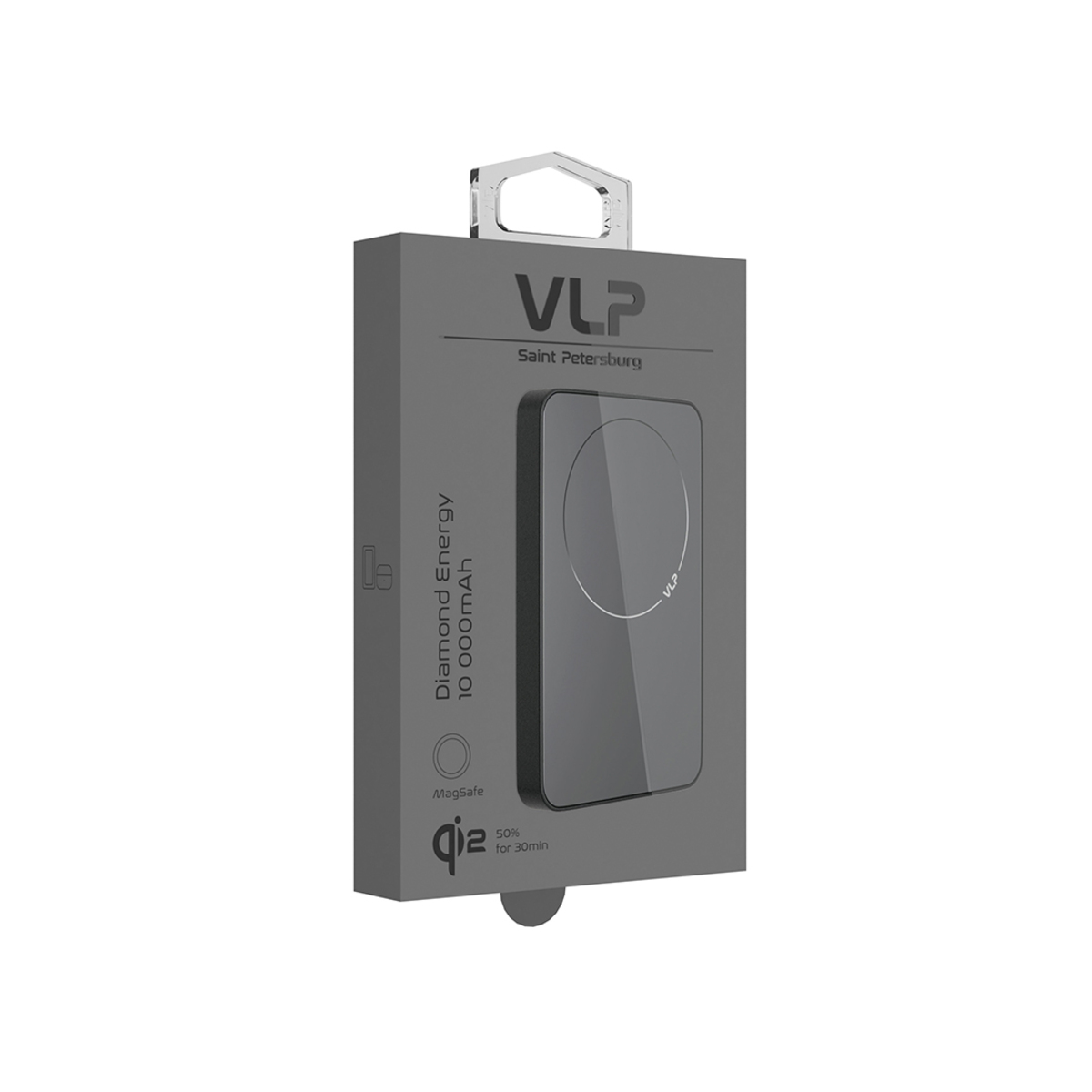 Внешний аккумулятор VLP Diamond Energy MagSafe Qi2 10000mAh, чёрный титан