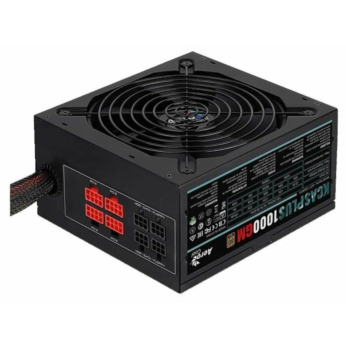 Блок питания AeroCool KCAS PLUS 1000GM 1000W, черный