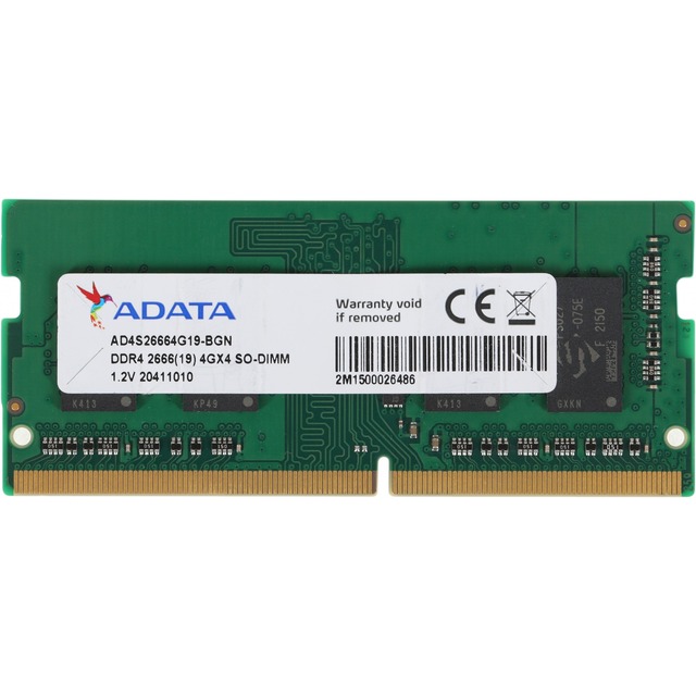 Память DDR4 4Gb 2666MHz A-Data AD4S26664G19-BGN OEM